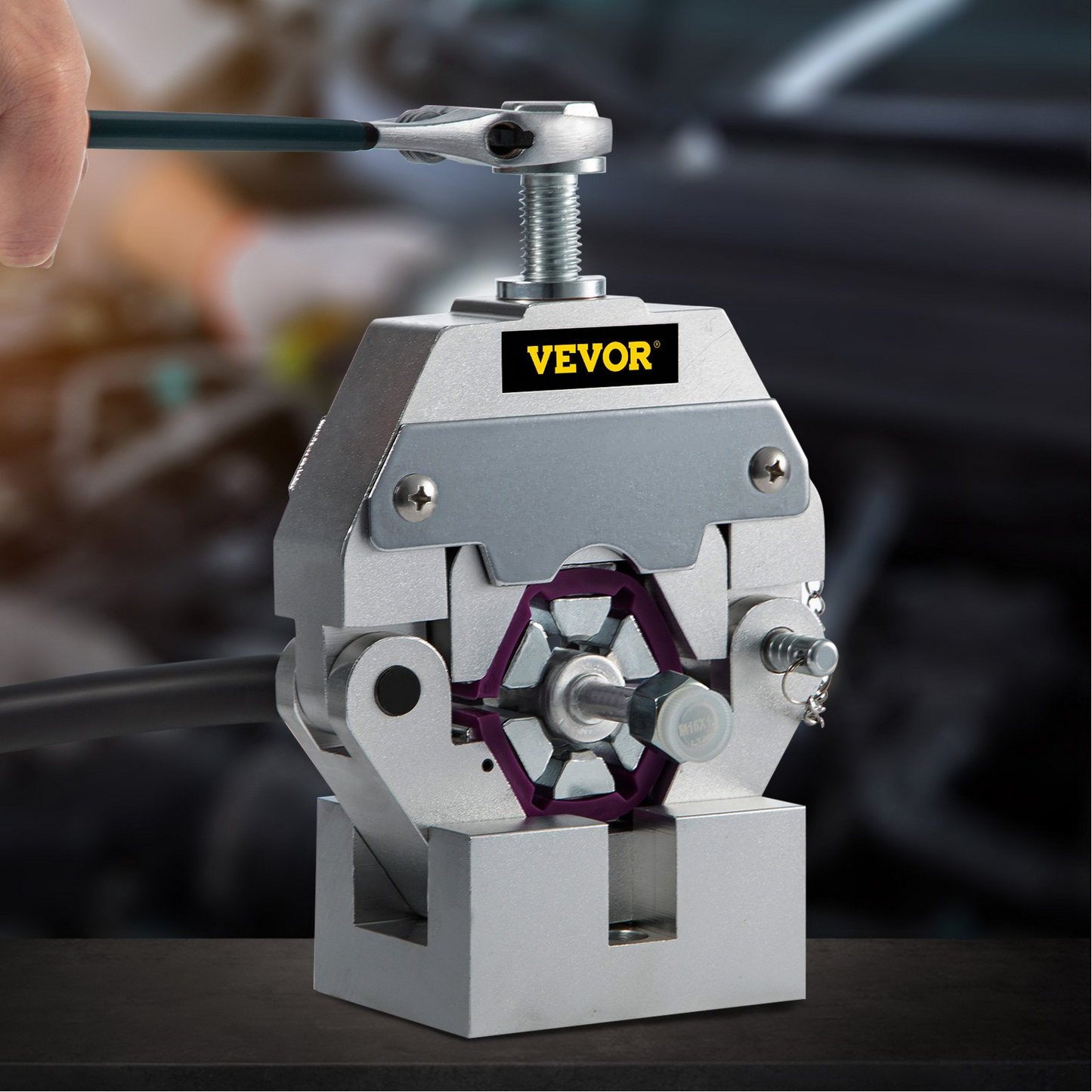 VEVOR Manually Operated AC Hose Crimper Hydra-Krimp 71550 Manual AC Hose Crimper Kit Air Conditioning Repair Handheld AC Hose Crimping Tool with 4 Dies