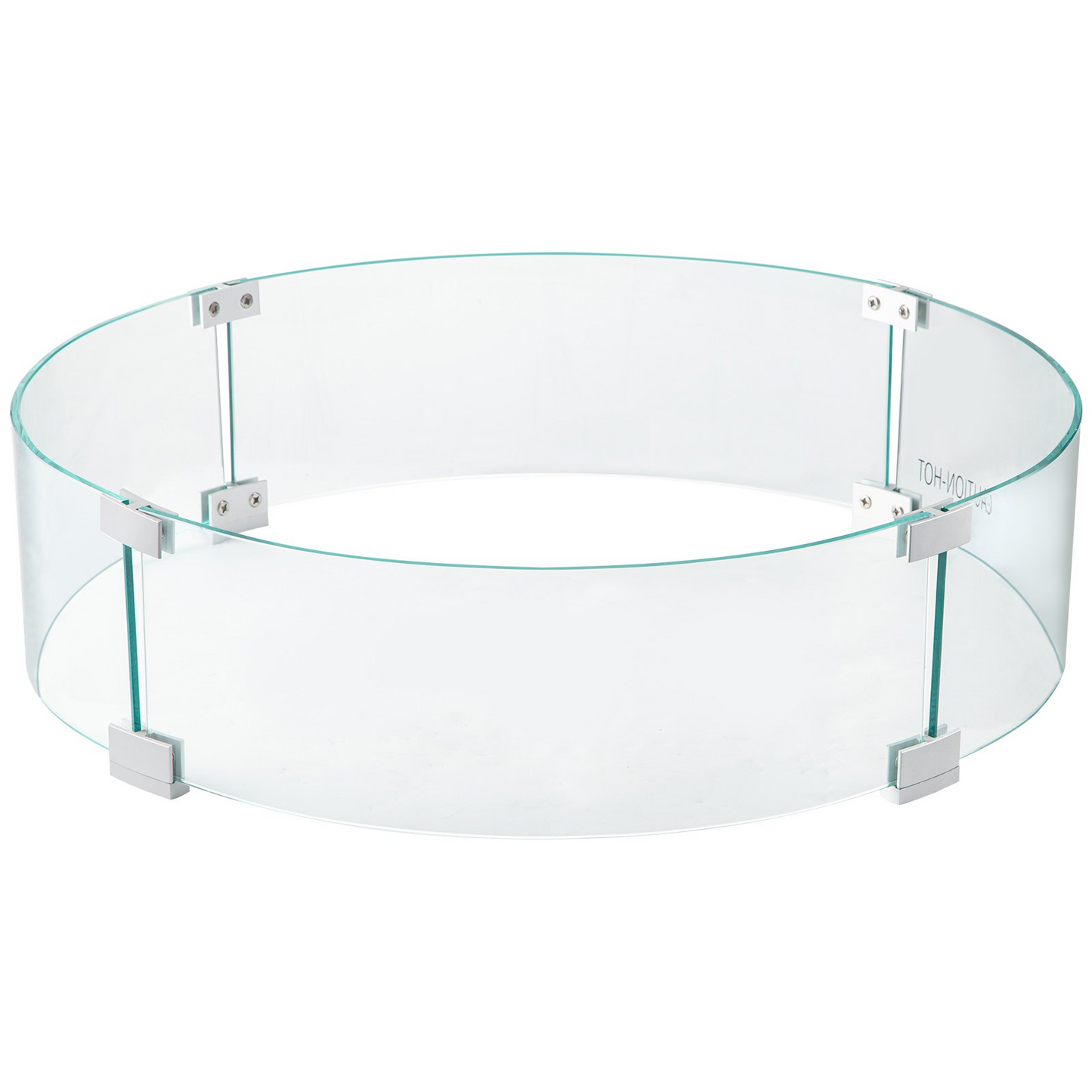 VEVOR Fire Pit Wind Guard, 26 x 26 x 6 Inch Glass Flame Guard, Round Glass Shield, 1/4-Inch Thick Fire Table, Clear Tempered Glass Flame Guard, Aluminum Alloy Feet for Propane, Gas, Outdoor