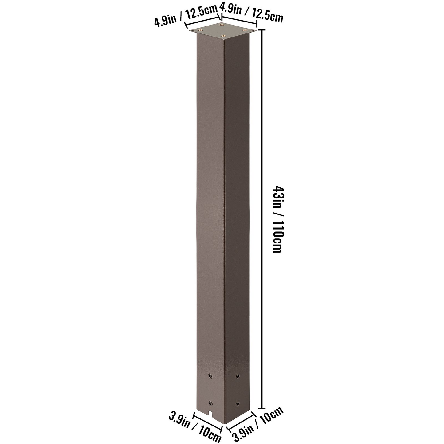 VEVOR Mailbox Post, 43" High Mailbox Stand, Bronze Powder-Coated Mail Box Post Kit, Q235 Steel Post Stand Surface Mount Post for Sidewalk and Street Curbside, Universal Mail Post for Outdoor Mailbox