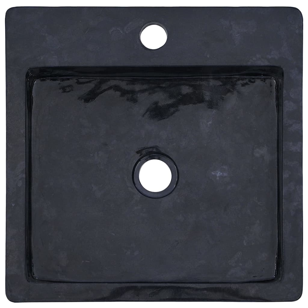 vidaXL Sink Black 15.7"x15.7"x4.7" Marble