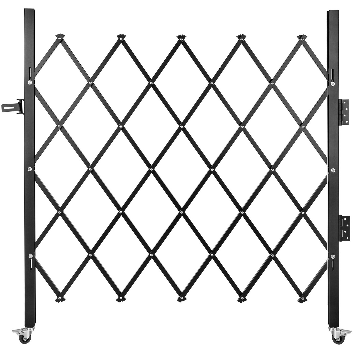 VEVOR Single Folding Security Gate, 48" H x 66" W Folding Door Gate, Steel Accordion Security Gate, Flexible Expanding Security Gate, 360° Rolling Barricade Gate, Scissor Gate or Door with Padlock