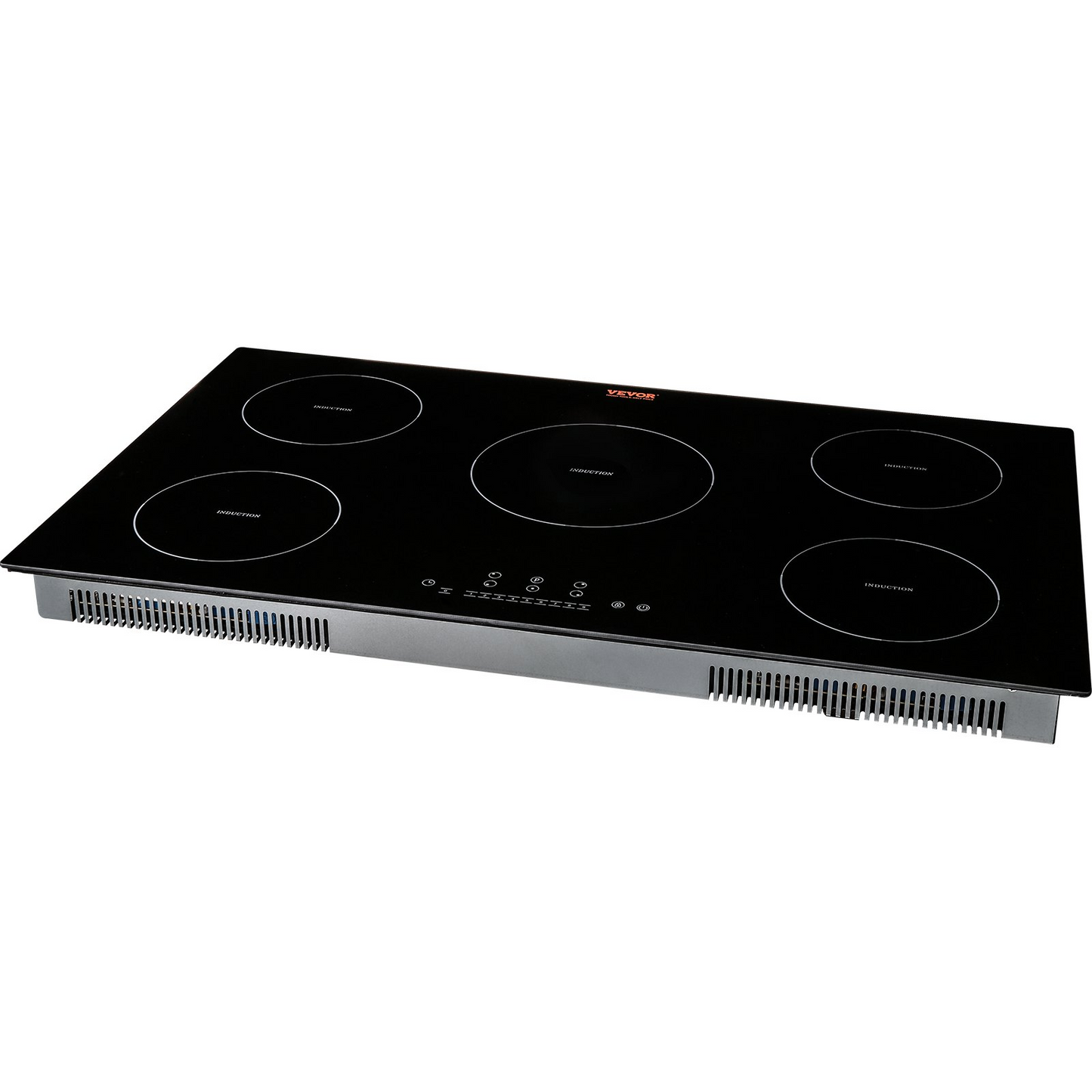 VEVOR Electric Cooktop, 5 Burners, 36'' Induction Stove Top, Built-in Magnetic Cooktop 9200W, 9 Heating Level Multifunctional Burner, LED Touch Screen w/ Child Lock & Over-Temperature Protection