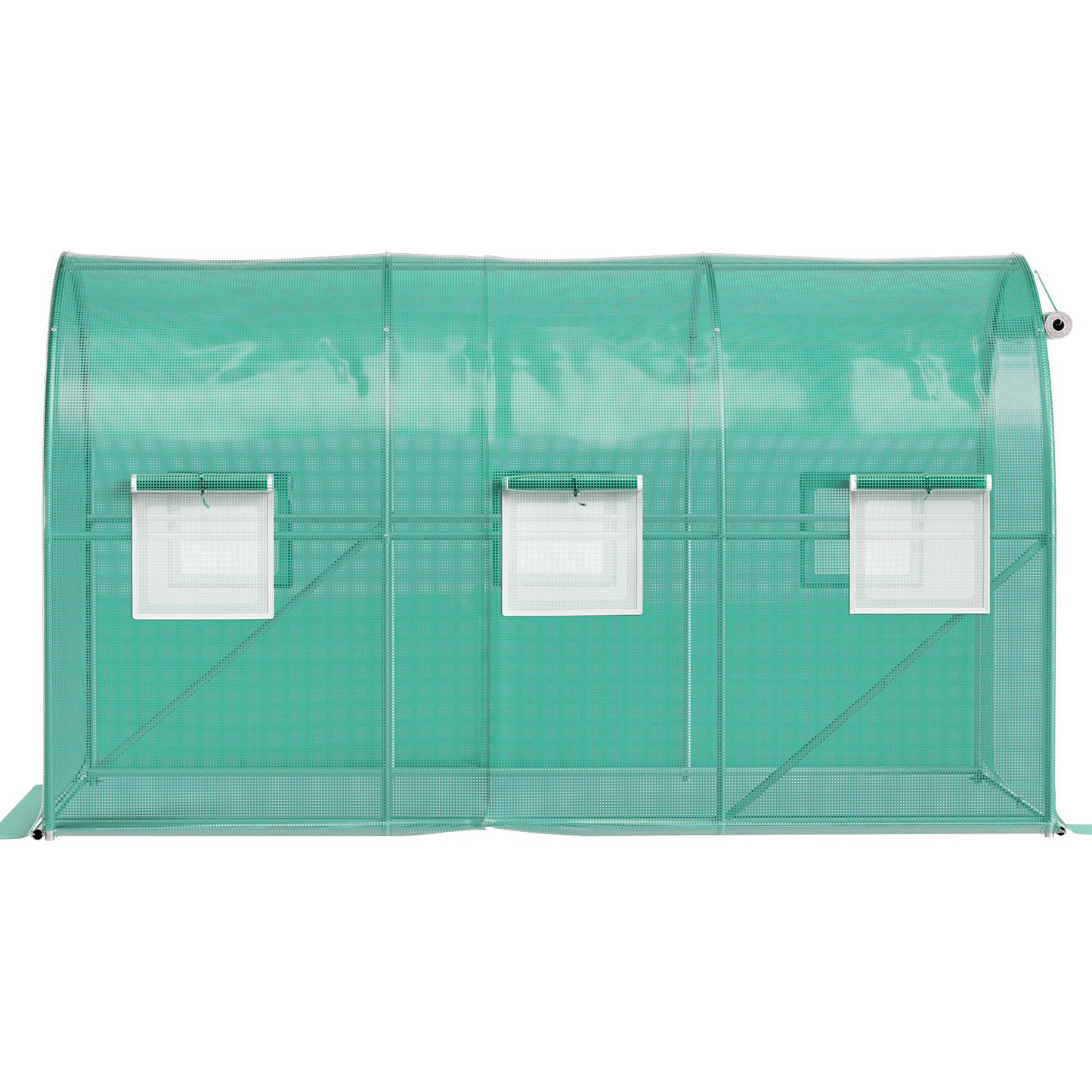 VEVOR Walk-in Tunnel Greenhouse, 12 x 7 x 7 ft Portable Plant Hot House w/ Galvanized Steel Hoops, 1 Top Beam, Diagonal Poles, Zippered Door & 6 Roll-up Windows, Green