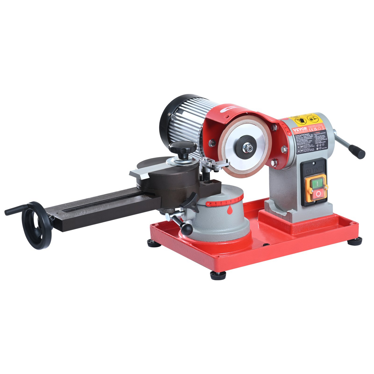 VEVOR Circular Saw Blade Sharpener, 370W 3600RPM Rotary Angle Mill Grinder, Saw Blade Grinding Sharpening Machine with 6 Saw Centerings, 5-inch Grinding Wheel for Carbide Tipped Saw Blades