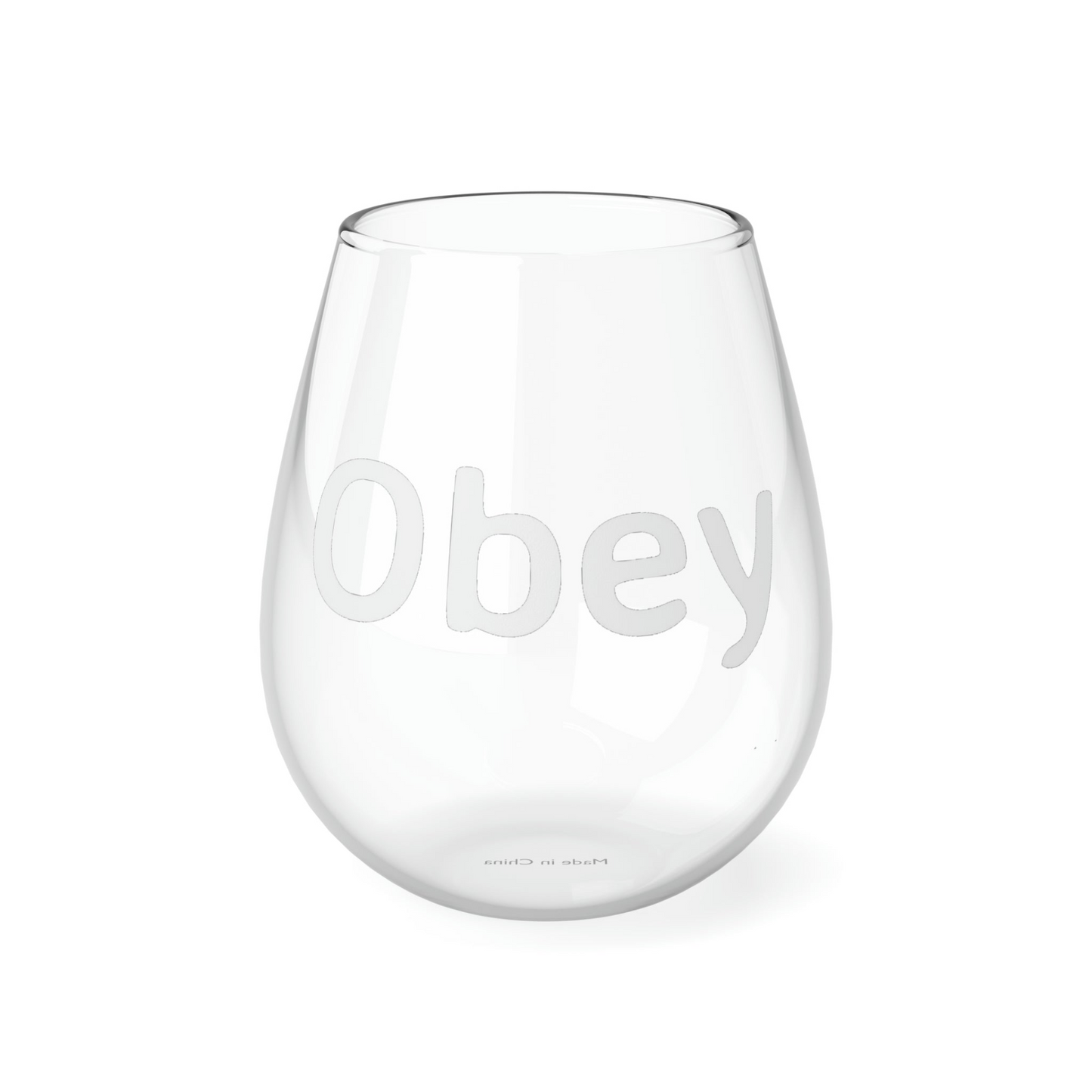 Obey - Stemless Wine Glass, 11.75oz