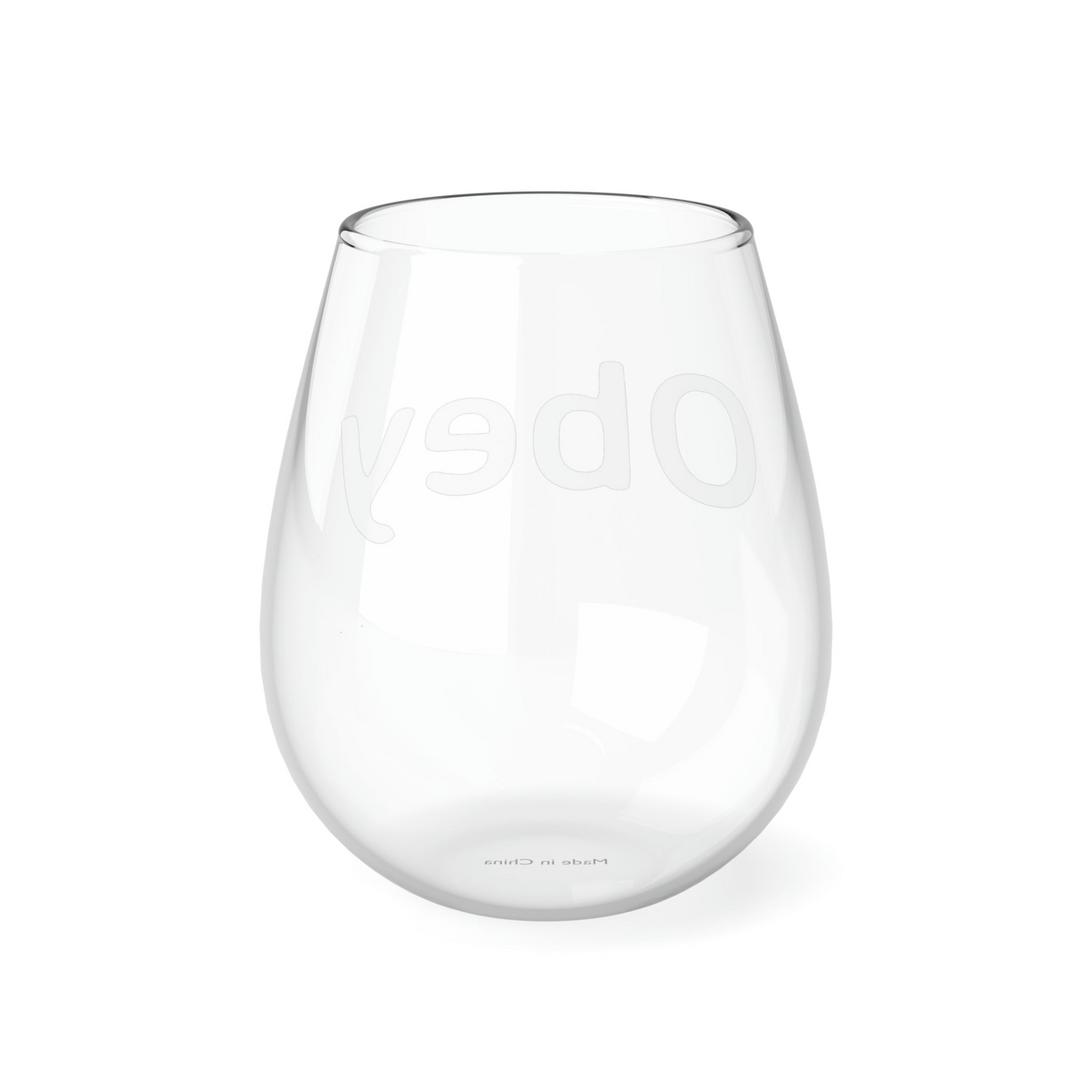 Obey - Stemless Wine Glass, 11.75oz