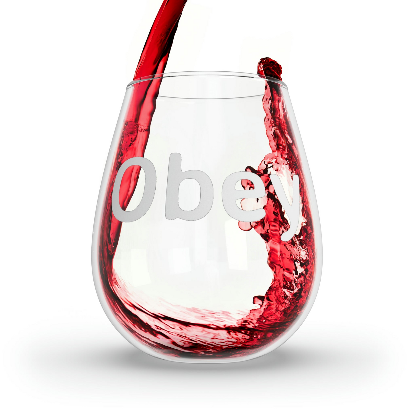 Obey - Stemless Wine Glass, 11.75oz