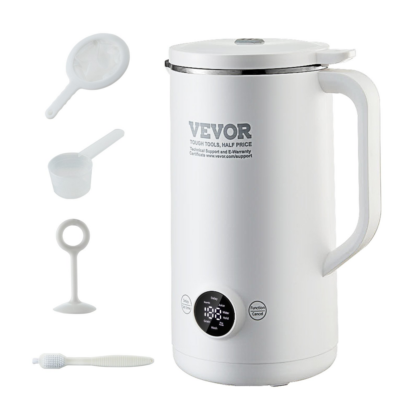 VEVOR Nut Milk Maker 8-in-1 Soy Milk Maker 8-Leaf Blades 600ML 2-18 Hours Timer