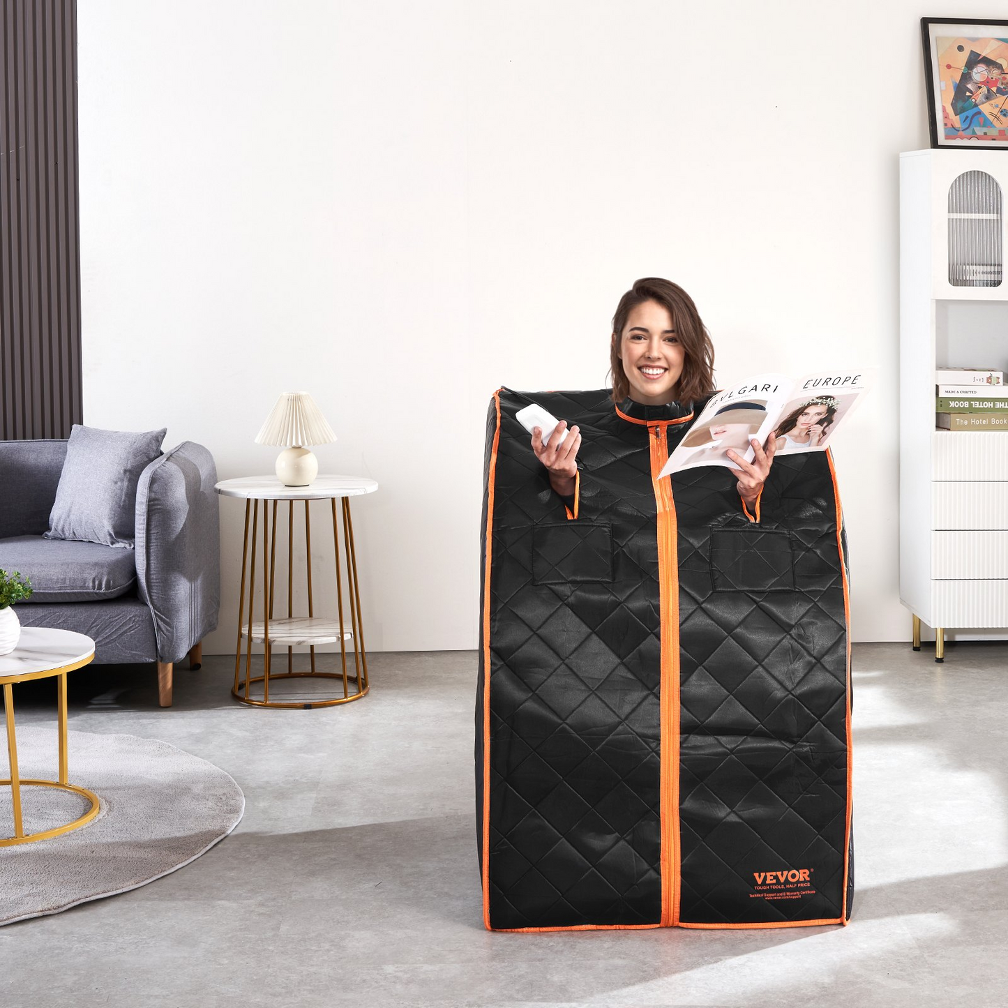 VEVOR Sauna Blanket for Detoxification, 1050W Portable Far Infrared Sauna Tent for Home, 104 - 167℉, 1-60 Minutes Timer , Personal Sauna Box for Home Spa Indoor Black 27.56 x 31.5 x 38.58 inch