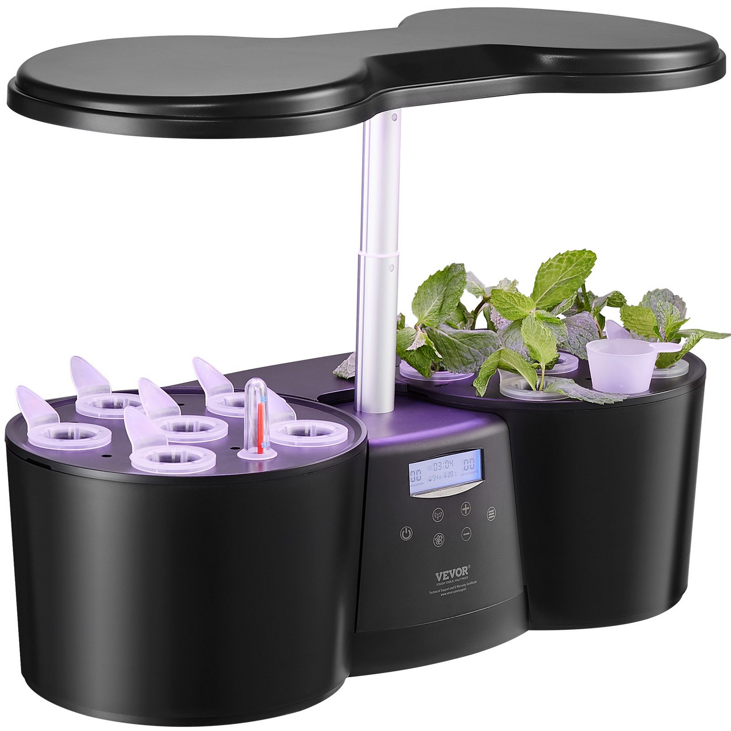 VEVOR Hydroponics Growing System, 12 Pods Indoor Growing System, Indoor Herb Garden with Full-Spectrum LED Grow Light, Indoor Gardening System Height Adjustable, 4.2L Water Tank, Auto Timer