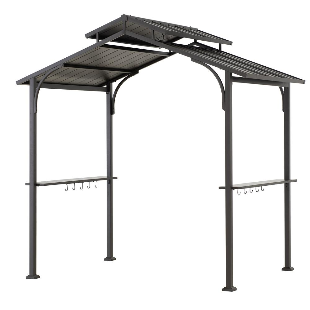 5 ft. x 8 ft. Brown Steel 2-tier Grill Gazebo Hardtop