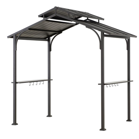 5 ft. x 8 ft. Brown Steel 2-tier Grill Gazebo Hardtop