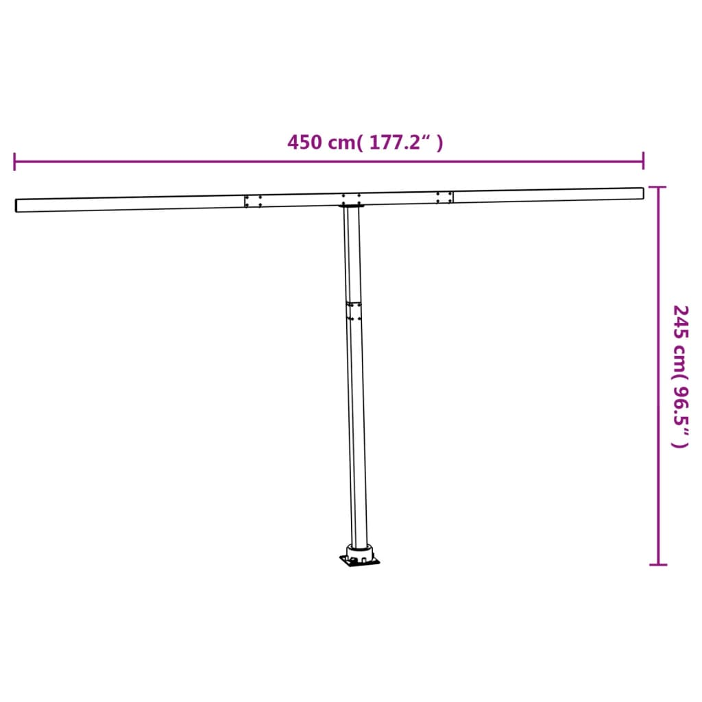 vidaXL Awning Post Set Anthracite 177.2"x96.5" Iron