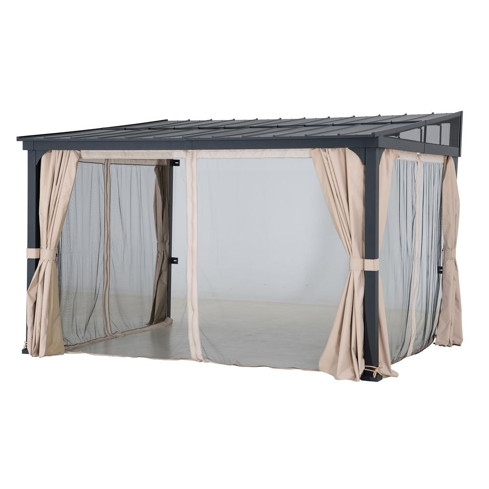 10ft. x 12ft. Metal Roof;  Aluminum & Metal Frame with Curtain and Netting