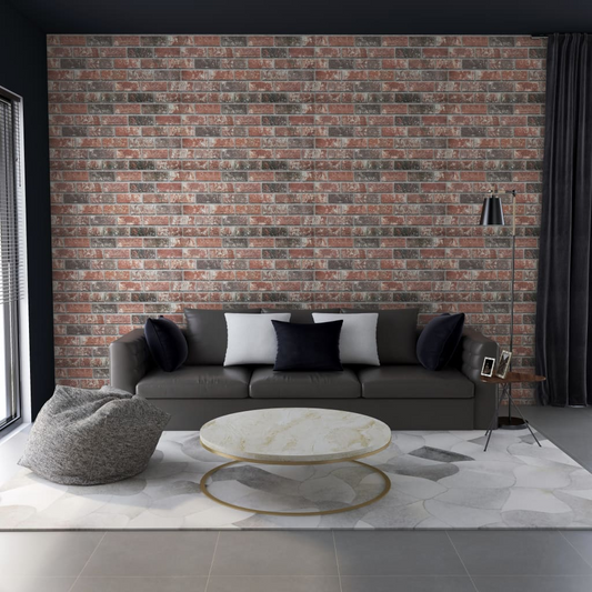 vidaXL 3D Wall Panels with Dark Brown & Gray Brick Design 11 pcs EPS