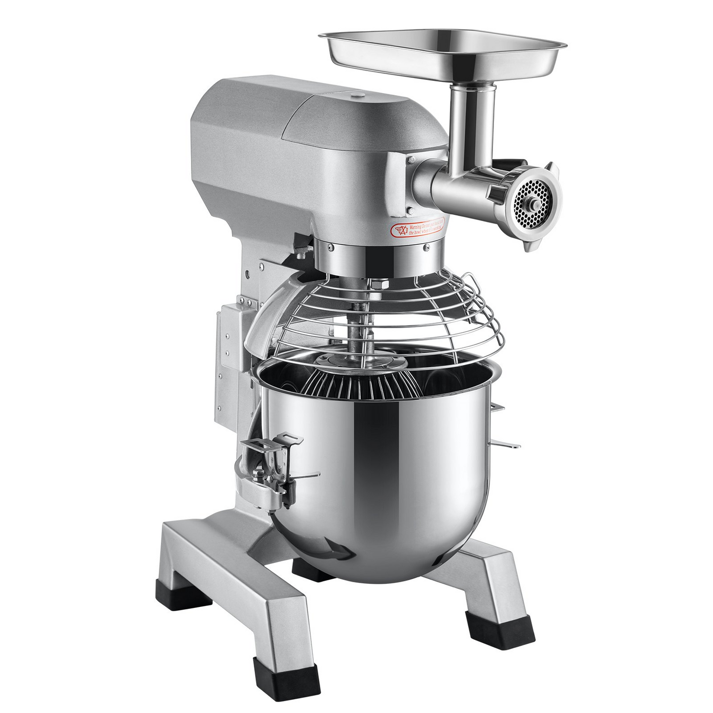 VEVOR Commercial Stand Mixer, 20Qt Stainless Steel Bowl, 1100W 2 in 1 Multifunctional Electric Food Mixer with Meat Grinder & 3 Speeds, Dough Hook Whisk Beater Included, Perfect for Bakery Pizzeria