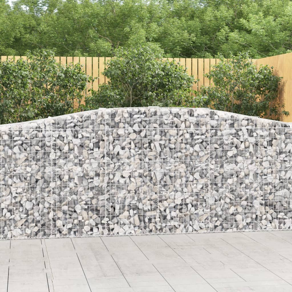 vidaXL Arched Gabion Basket 157.5"x19.7"x39.4"/47.2" Galvanized Iron