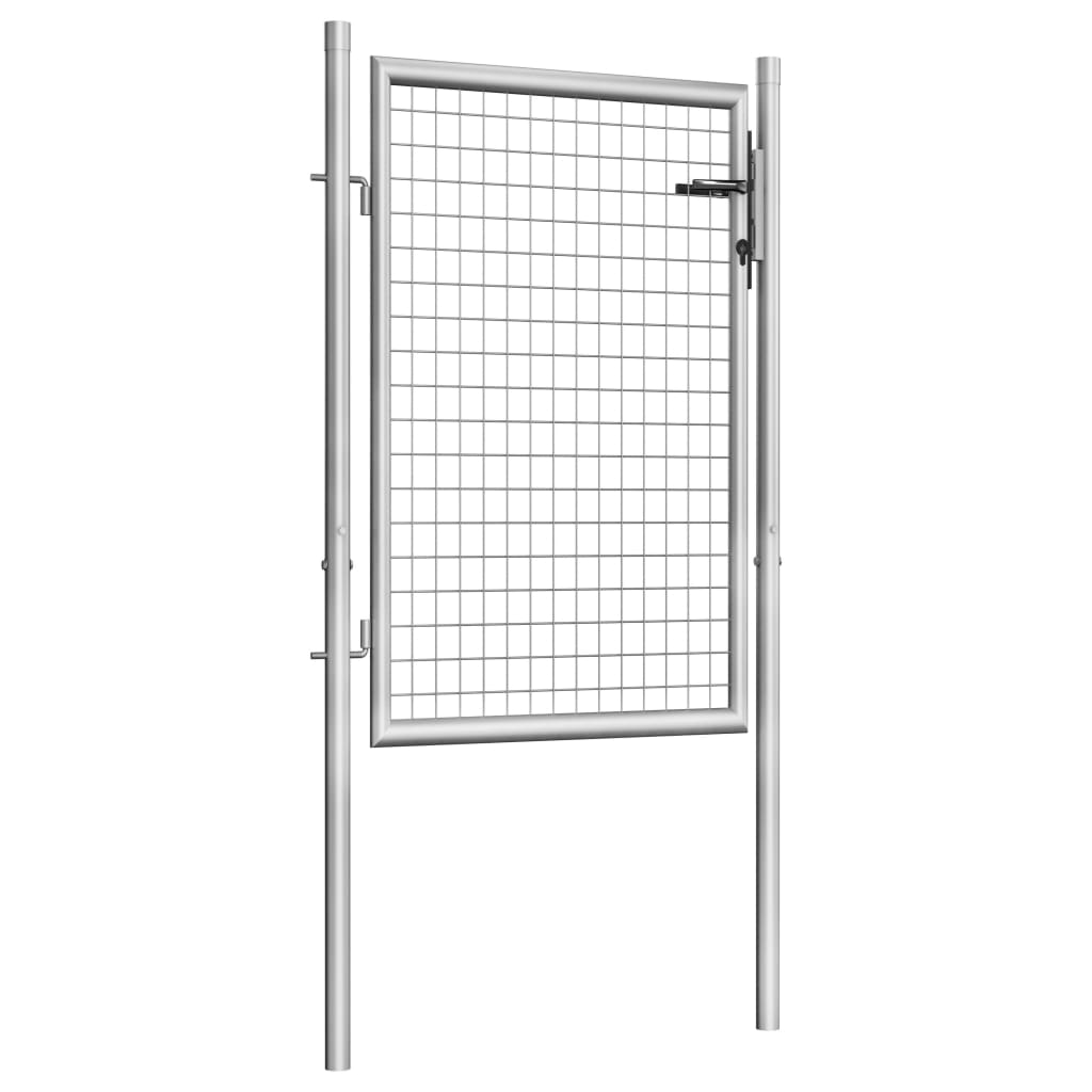 vidaXL Garden Gate Galvanized Steel 41.3"x59.1" Silver