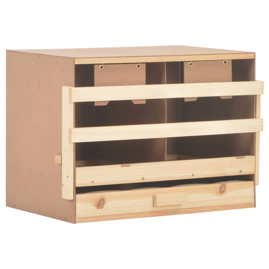 vidaXL Chicken Laying Nest 2 Compartments 24.8"x15.7"x17.7" Solid Pine Wood