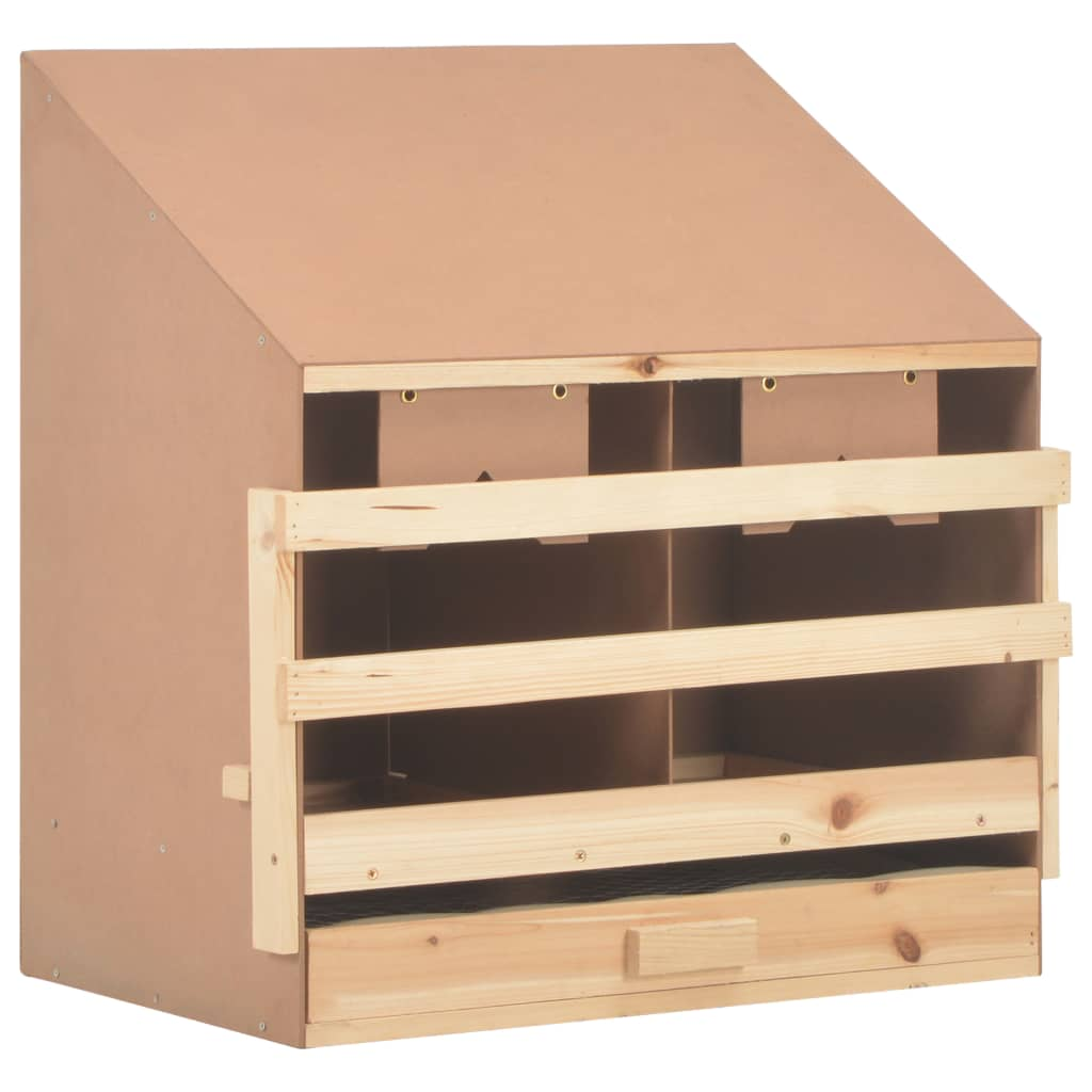 vidaXL Chicken Laying Nest 2 Compartments 24.8"x15.7"x25.6" Solid Pine Wood