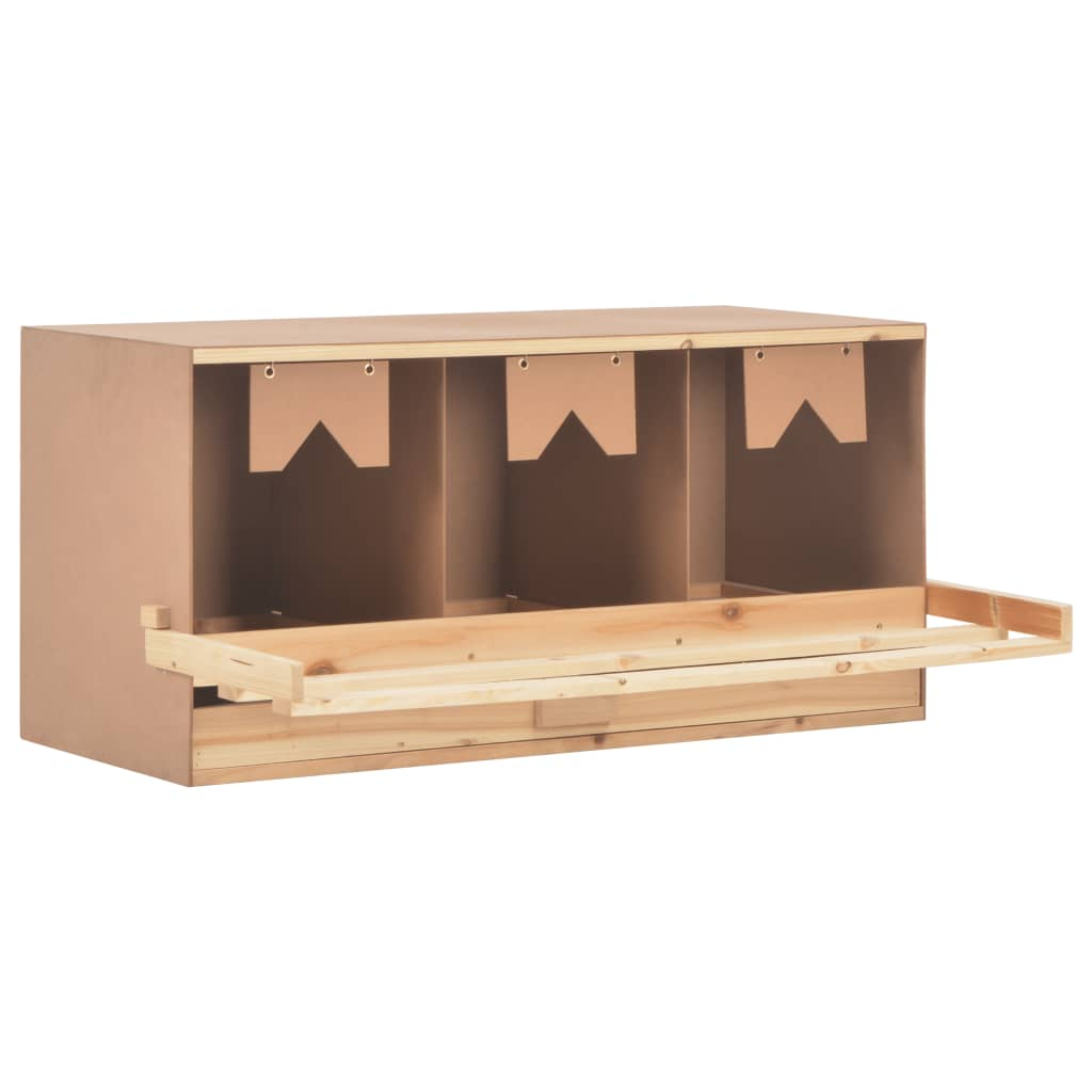 vidaXL Chicken Laying Nest 3 Compartments 37.8"x15.7"x17.7" Solid Pine Wood