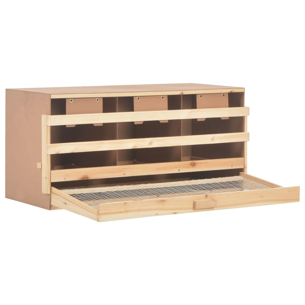 vidaXL Chicken Laying Nest 3 Compartments 37.8"x15.7"x17.7" Solid Pine Wood