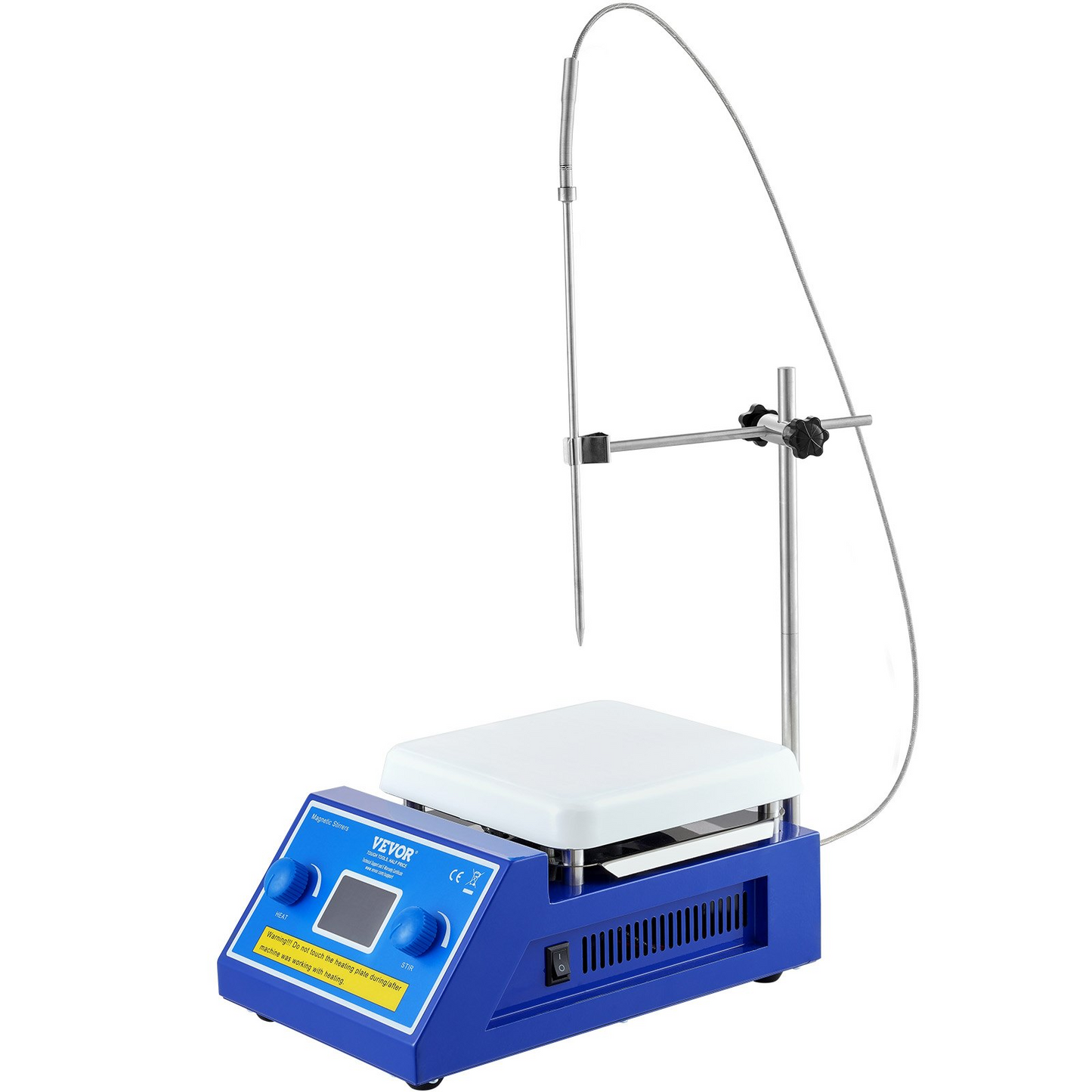 VEVOR Magnetic Stirrer Hot Plate, Max 572°F/300°C, 0-2000 RPM Hot Plate with Magnetic Stirrer, 5000mL Hot Plate Stirrer with LED Screen, Support Stand and Stir Bars Included, 500W Heating Power