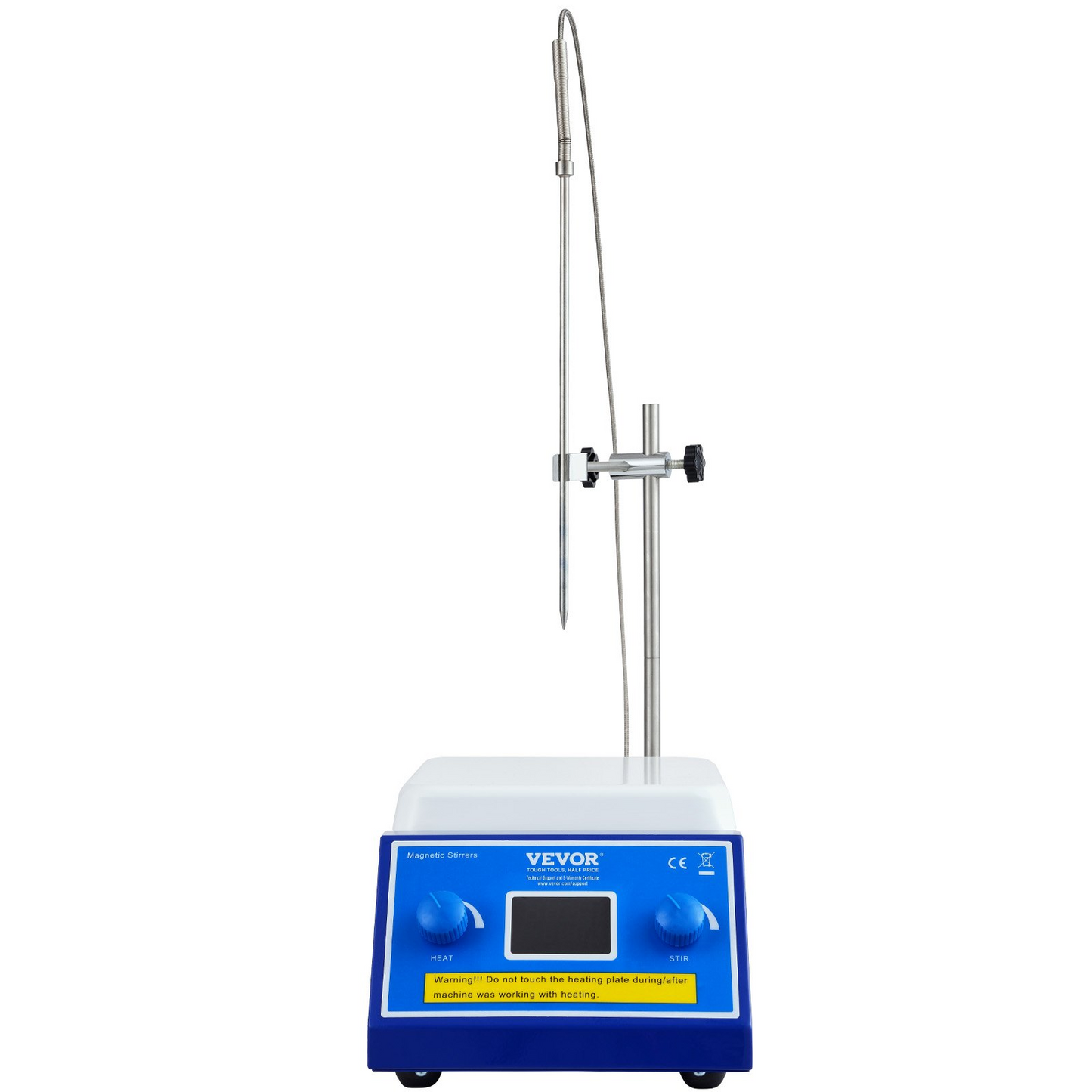 VEVOR Magnetic Stirrer Hot Plate, Max 572°F/300°C, 0-2000 RPM Hot Plate with Magnetic Stirrer, 5000mL Hot Plate Stirrer with LED Screen, Support Stand and Stir Bars Included, 500W Heating Power