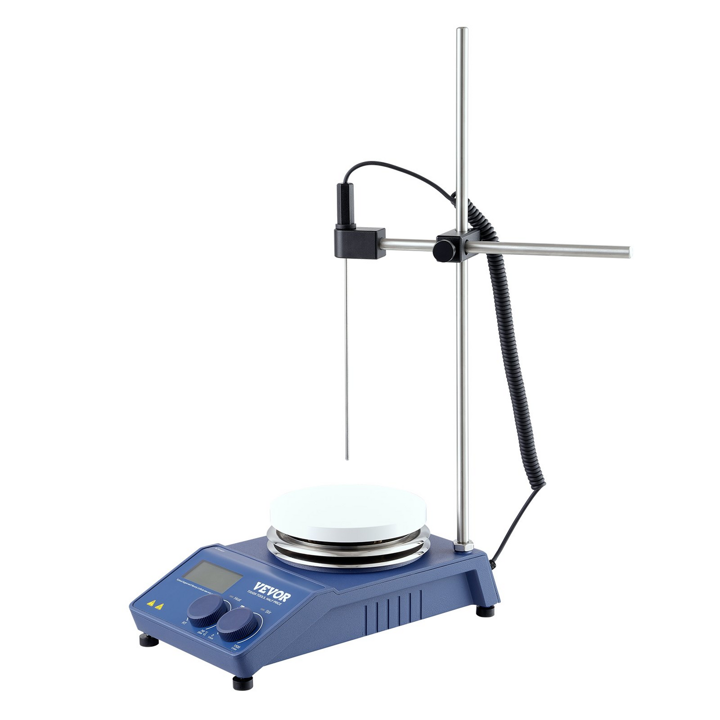 VEVOR Magnetic Stirrer Hot Plate, Max 644°F/340°C, 0-1500 RPM Hot Plate with Magnetic Stirrer, 20L Hot Plate Stirrer with LED Screen, Support Stand and Stir Bars Included, 650W Heating Power