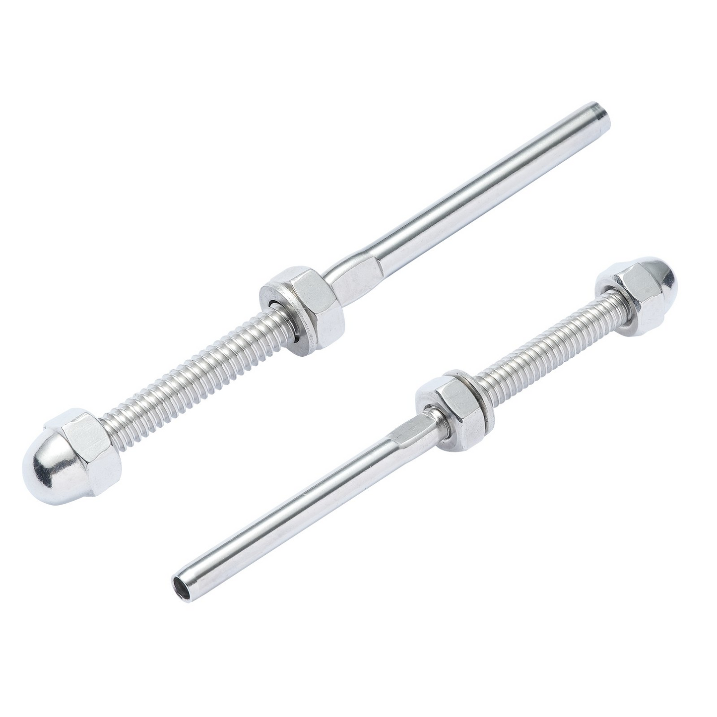 VEVOR 51 Pack Cable Railing Swage Threaded Stud Tension End Fitting Terminal for 1/8" Deck Cable Railing, T316 Stainless Steel, Cable Railing Tensioner 1/8" for Wood/Metal Post, Silver