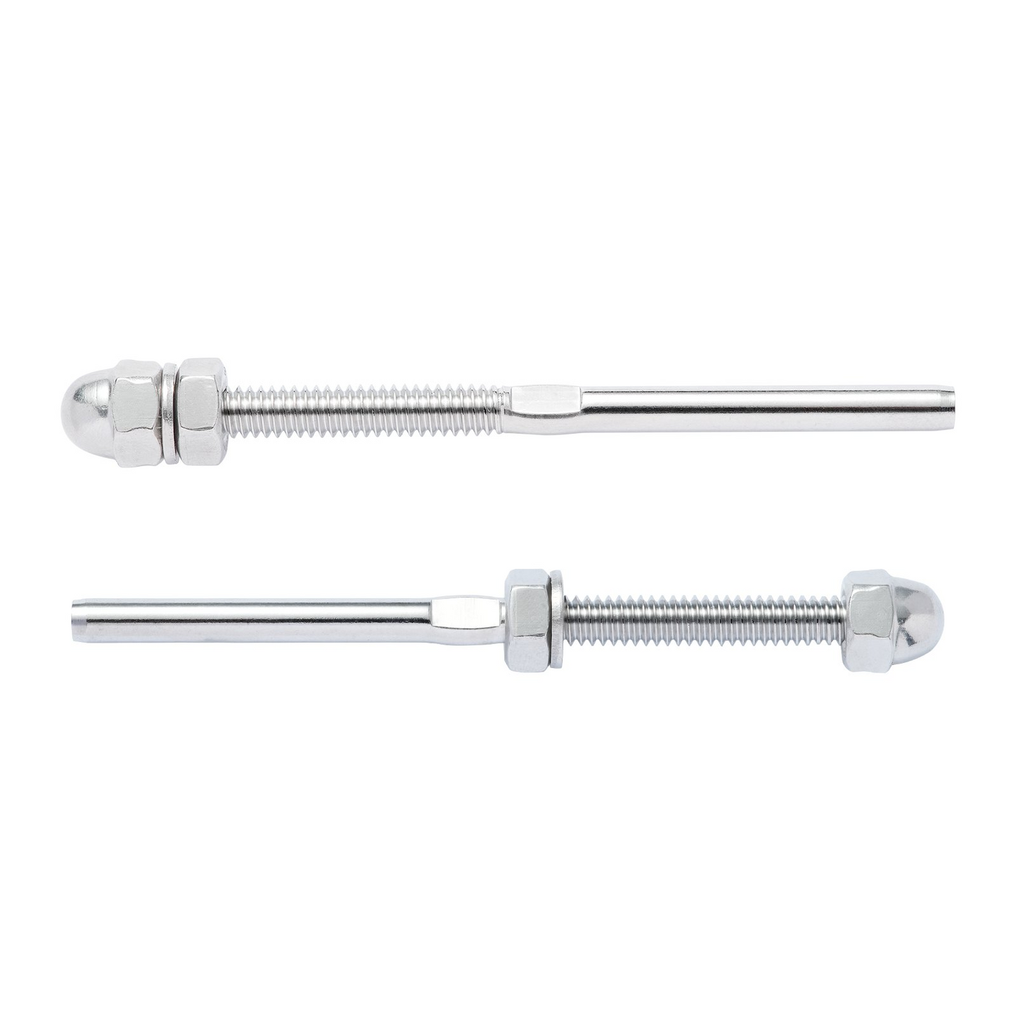 VEVOR 51 Pack Cable Railing Swage Threaded Stud Tension End Fitting Terminal for 1/8" Deck Cable Railing, T316 Stainless Steel, Cable Railing Tensioner 1/8" for Wood/Metal Post, Silver