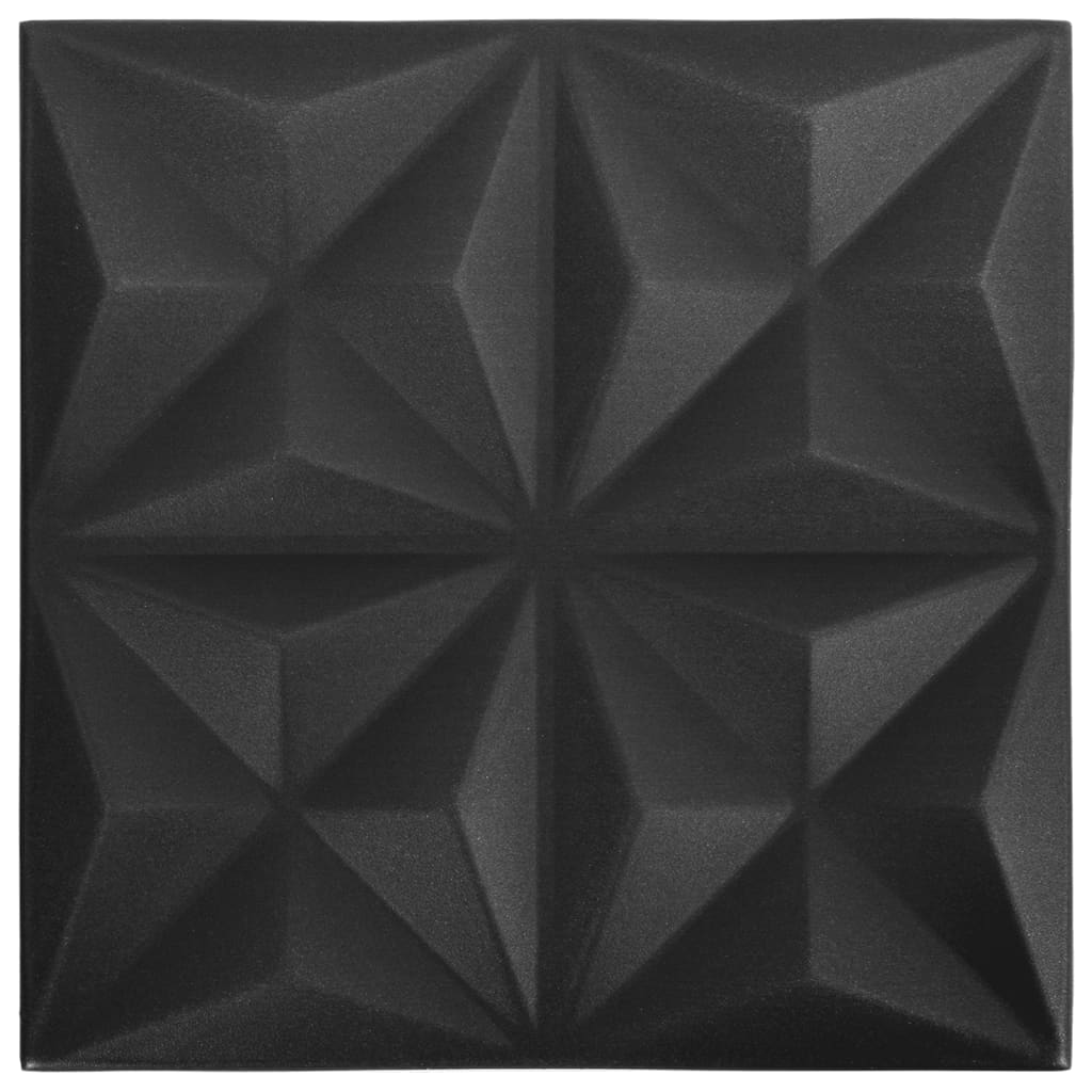 vidaXL 3D Wall Panels 48 pcs 19.7"x19.7" Origami Black 129.2 ft²