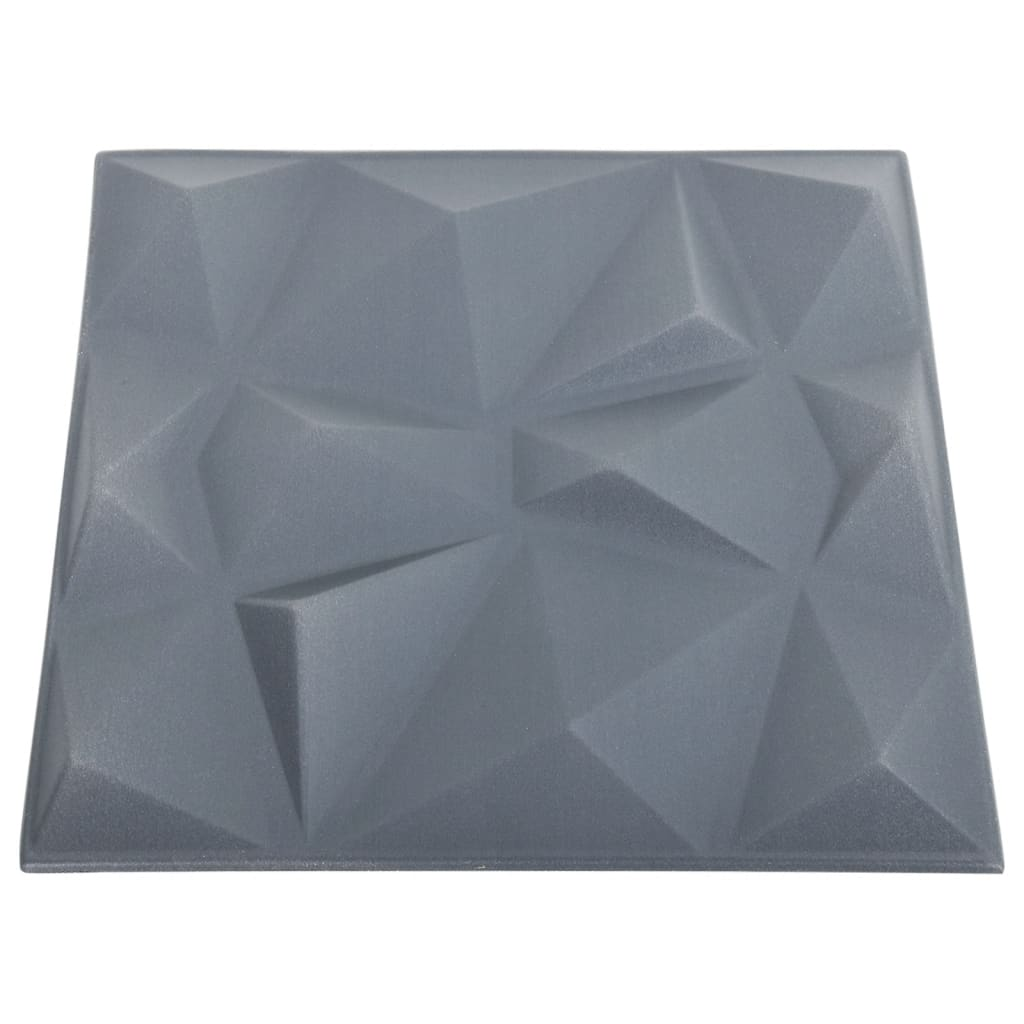 vidaXL 3D Wall Panels 48 pcs 19.7"x19.7" Diamond Gray 129.2 ft²