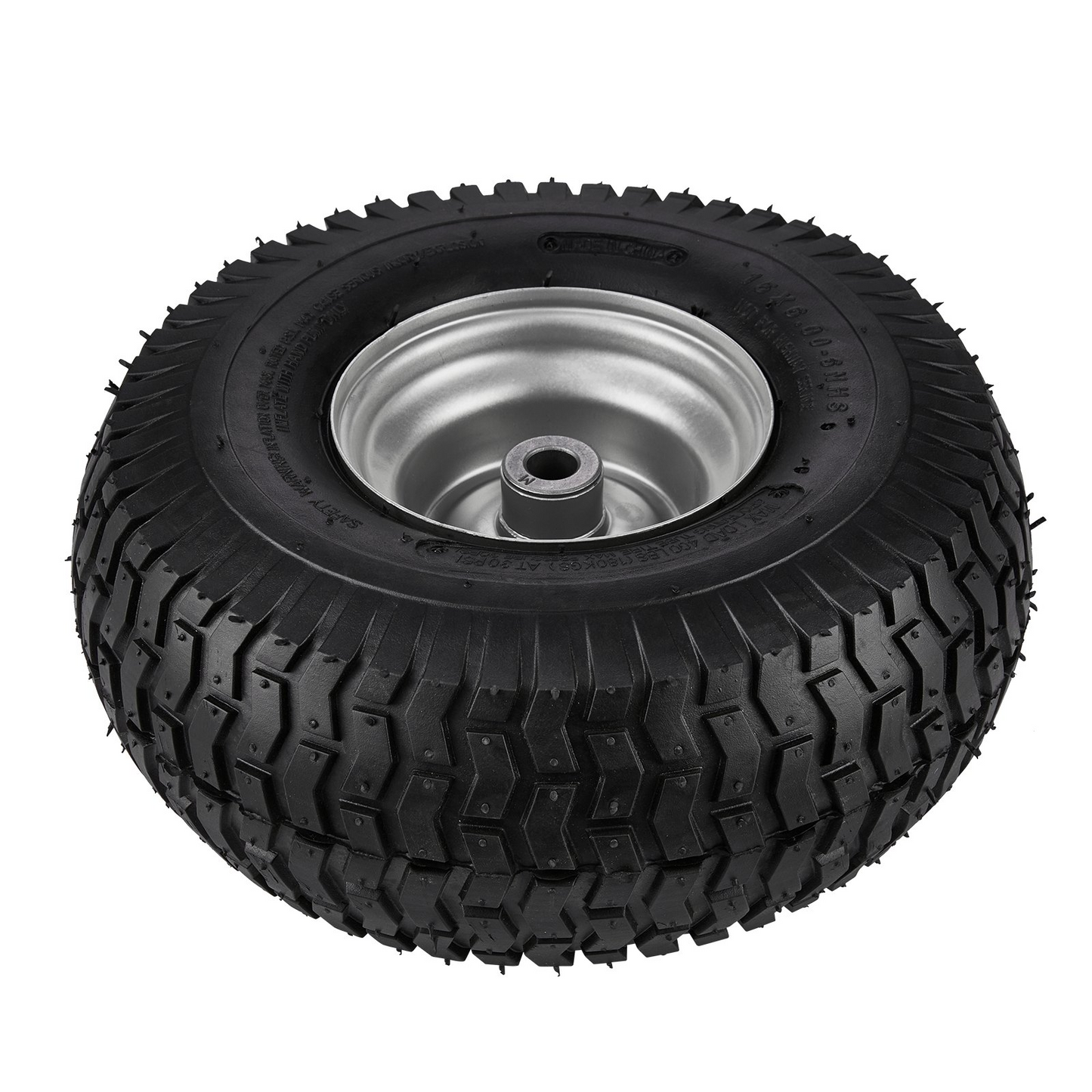 VEVOR Lawn Mower Tires, 15x6-6" Lawn Tractor Tires, 2-Pack Tire and Wheel Assemblies, Turf Pneumatic Tires with 3" Centered Hub and 3/4" Bushing Size, 16 PCS Adapters for Riding Mowers Lawn Tractors