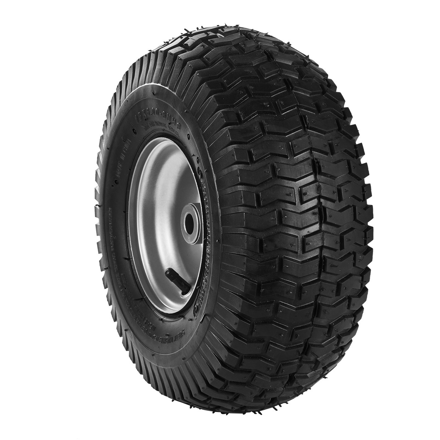 VEVOR Lawn Mower Tires, 15x6-6" Lawn Tractor Tires, 2-Pack Tire and Wheel Assemblies, Turf Pneumatic Tires with 3" Centered Hub and 3/4" Bushing Size, 16 PCS Adapters for Riding Mowers Lawn Tractors