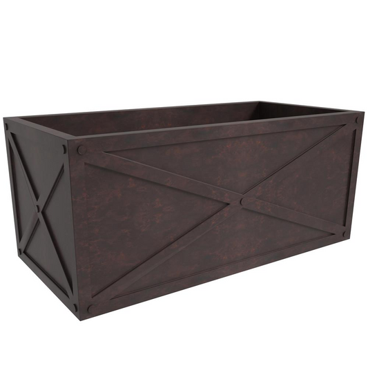 Bonsai Series Rectangle Poly Stone Planter in Brown 14.6 x 13 30 Long