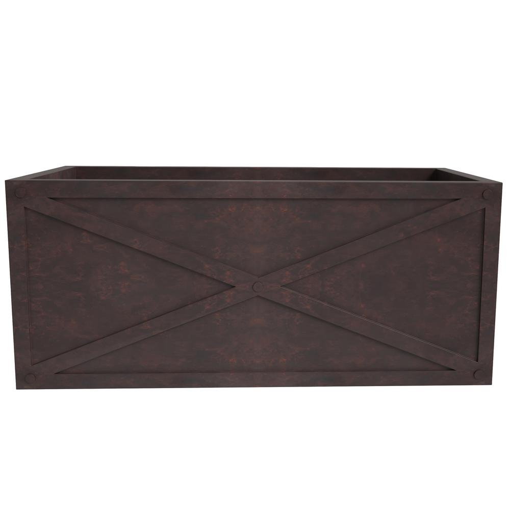 Bonsai Series Rectangle Poly Stone Planter in Brown 14.6 x 13 30 Long