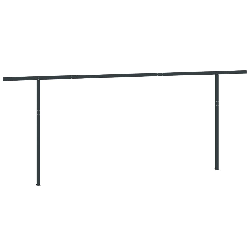 vidaXL Awning Post Set Anthracite 236.2"x96.5" Iron