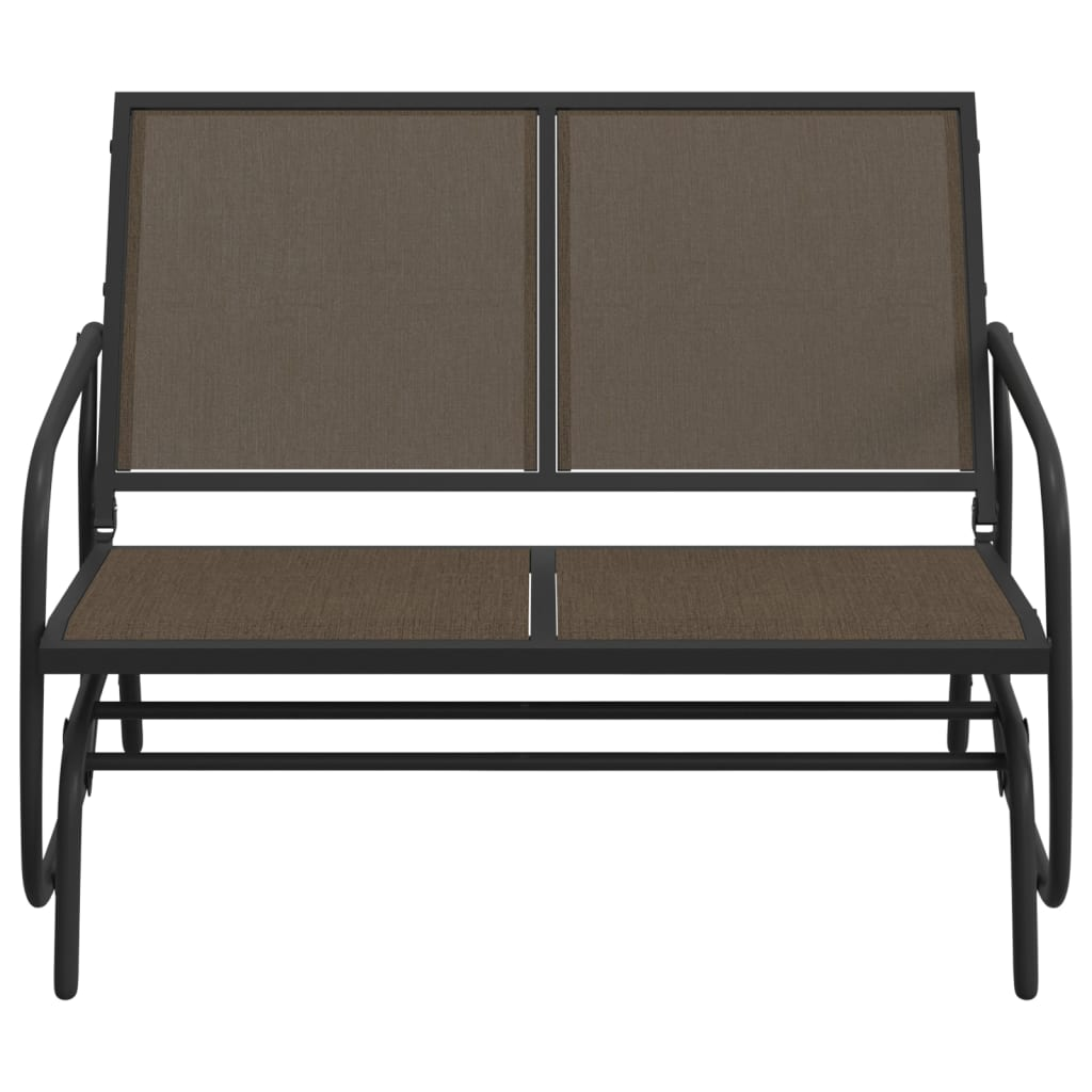 vidaXL Garden Glider Bench Brown 47.4"x29.9"x34.1" Textilene&Steel