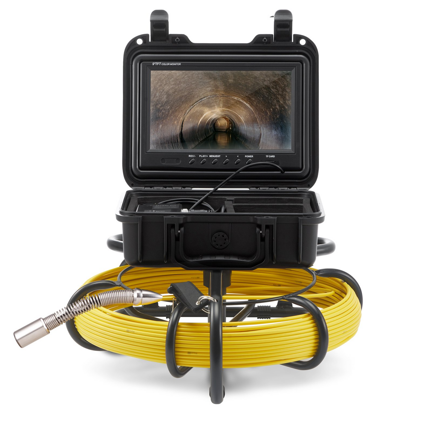 VEVOR Sewer Camera, 230 ft/70 m, 9" Screen Pipeline Inspection Camera with DVR Function, 12 Adjustable LEDs, 16 GB SD Card, Waterproof IP68 for Sewer Line, Home, Duct Drain Pipe Plumbing