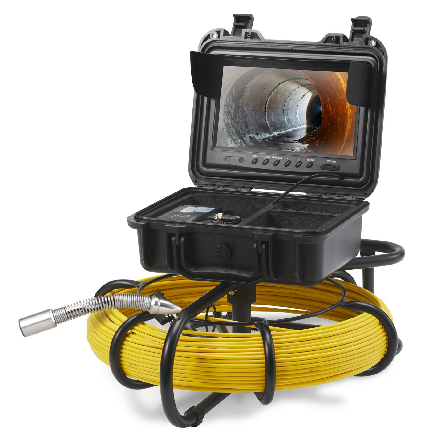 VEVOR Sewer Camera, 230 ft/70 m, 9" Screen Pipeline Inspection Camera with DVR Function, 12 Adjustable LEDs, 16 GB SD Card, Waterproof IP68 for Sewer Line, Home, Duct Drain Pipe Plumbing