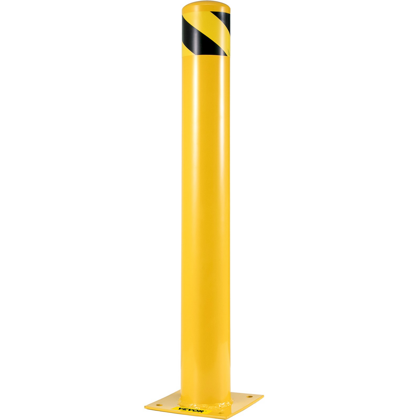 VEVOR Safety Bollard, 36 Inch Height Bollard Post, 5.5 Inch Diameter Steel Pipe Safety Bollard Post, Yellow Steel Bollard, Steel Safety Bollard with 8 Anchor Bolts, Perfect for Traffic-Sensitive Area