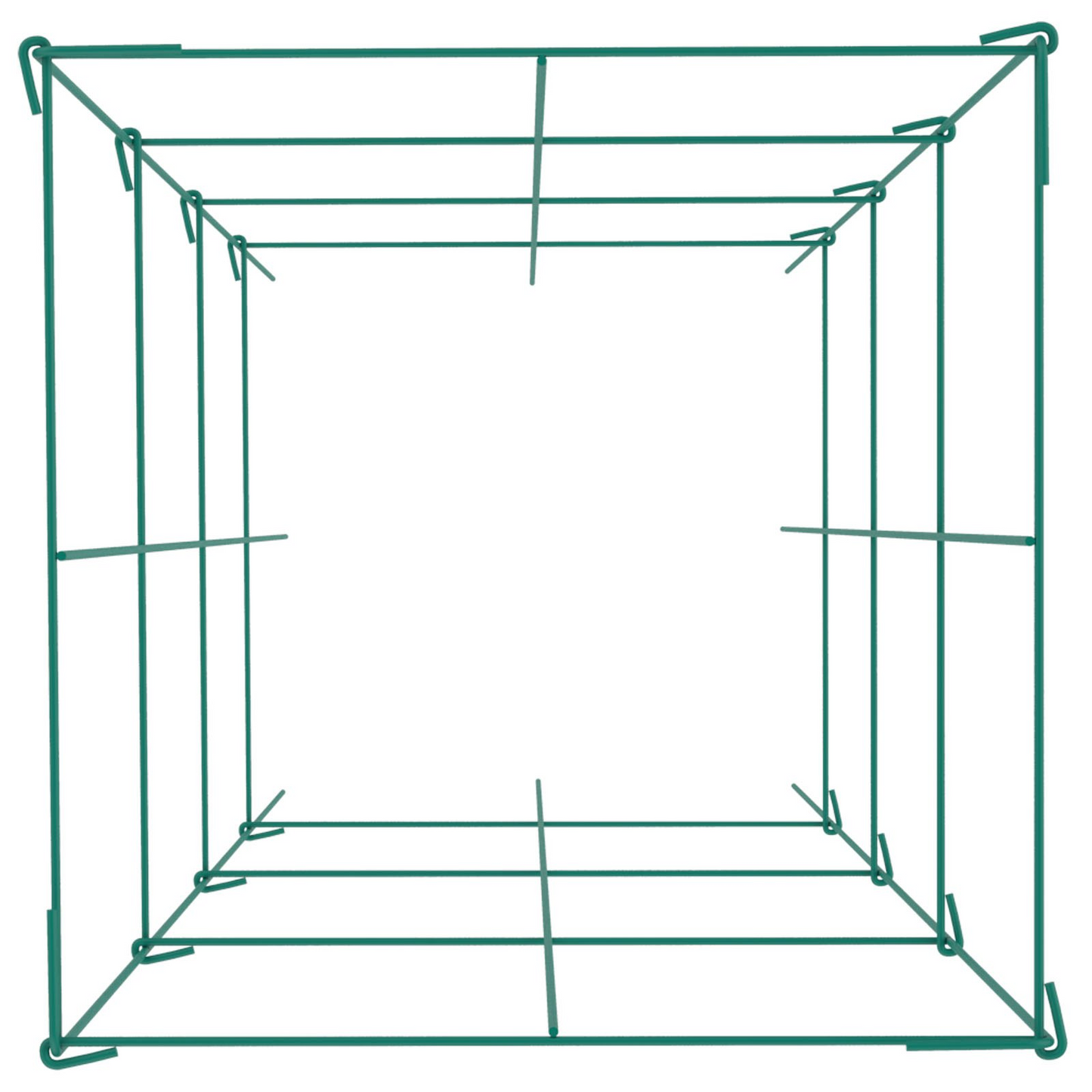 VEVOR Tomato Cages, 11.8" x 11.8" x 46.1", 5 Packs Square Plant Support Cages, Green PVC-Coated Steel Tomato Towers for Climbing Vegetables, Plants, Flowers, Fruits