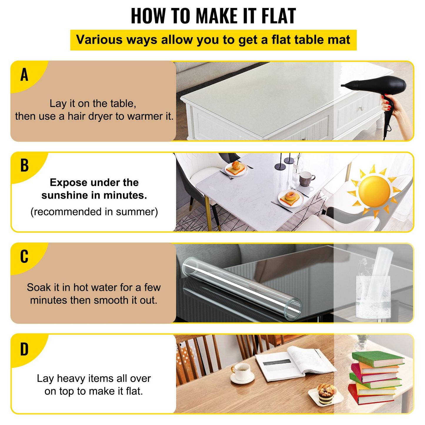 VEVOR Plastic Table Cover 40 x 80 Inch, 1.5 mm Thick Clear Table Protector, Rectangle Clear Desk Mat, Waterproof & Easy Cleaning for Office Dresser Night Stand