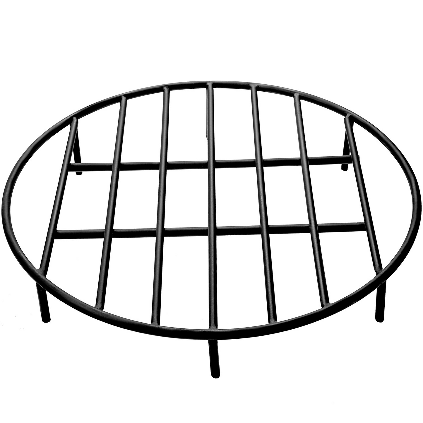 VEVOR Fire Pit Grate, Heavy Duty Iron Round Firewood Grate, Round Wood Fire Pit Grate 24", Firepit Grate with Black Paint, Fire Grate with 7 Removable Round Legs for Burning Fireplace and Firepits