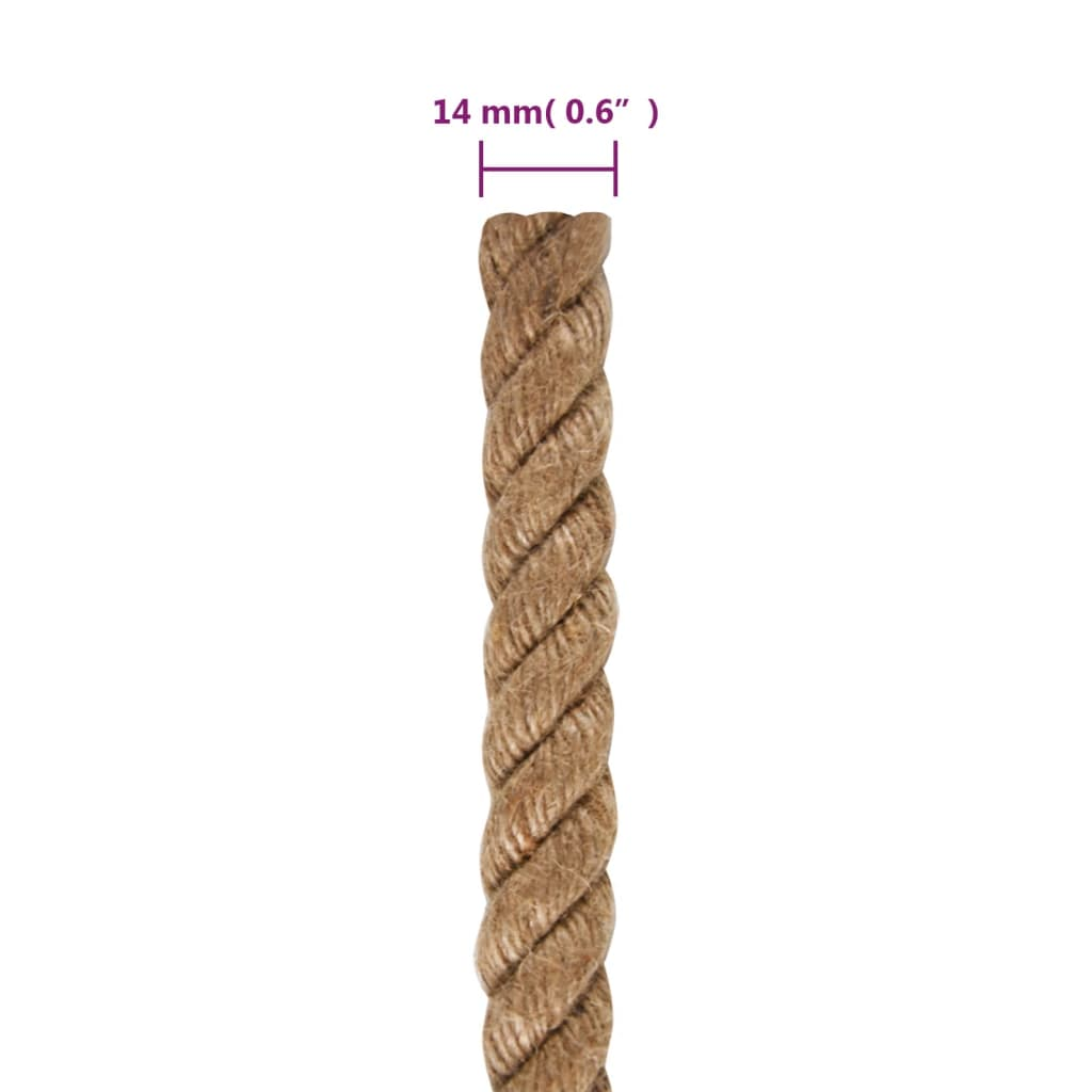 vidaXL Rope 100% Jute 0.6" 3937"