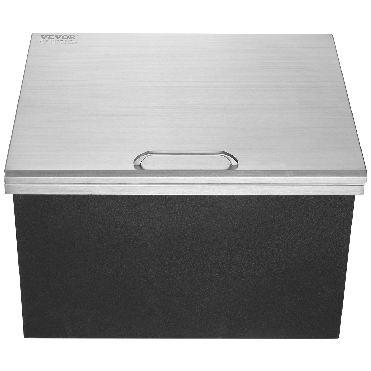 VEVOR Drop in Ice Chest, 28"L x 16"W x 17"H Stainless Steel Ice Cooler, Commercial Ice Bin with Hinged Cover, 40 qt Outdoor Kitchen Ice Bar, Drain-pipe and Drain Plug Included, for Cold Wine Beer