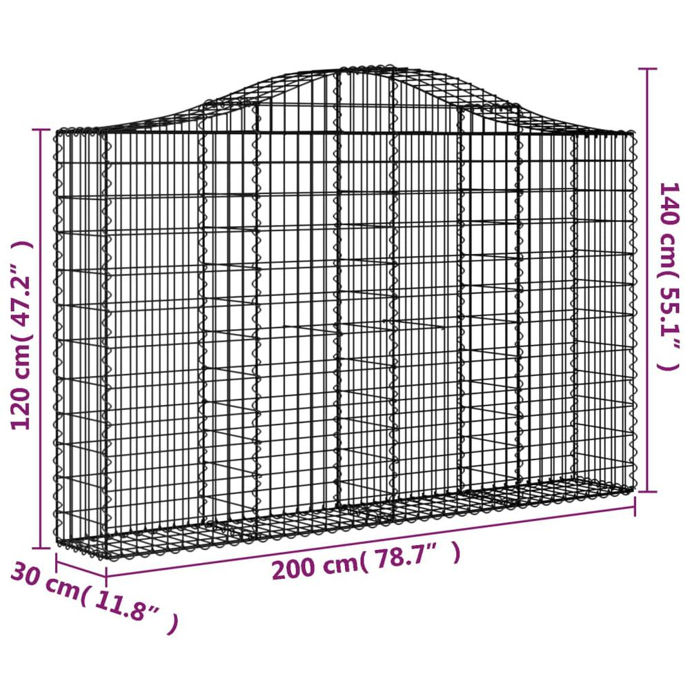 Arched Gabion Basket 78.7"x11.8"x47.2"/55.1" Galvanized Iron