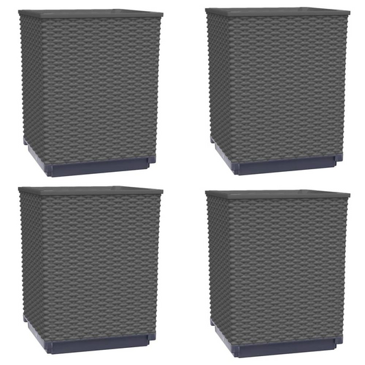 Planters 4 pcs Black 11.8"x11.8"x14.6" Polypropylene