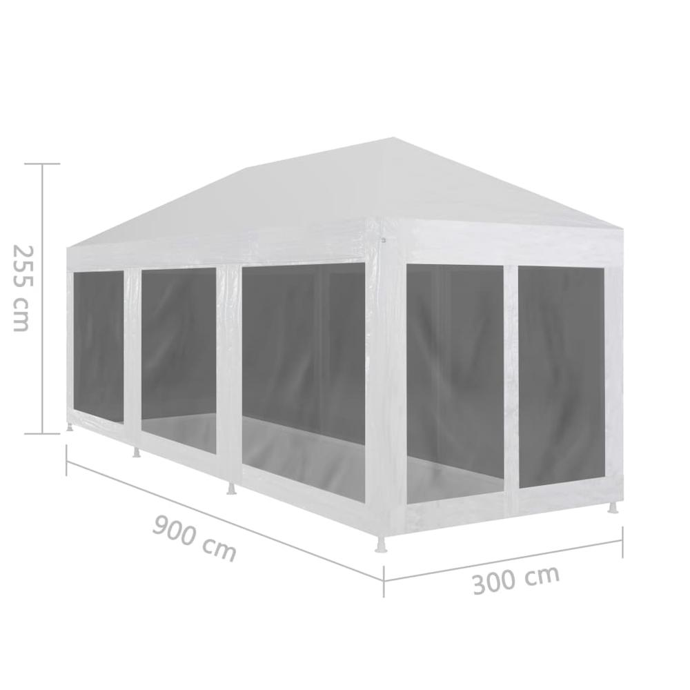 Party Tent with 8 Mesh Sidewalls 29.5' x 9.8'